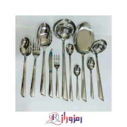 سرویس قاشق و چنگال 6 نفره 45 پارچه یونیک مدل ناخنی نقره ای دهنه اروپایی